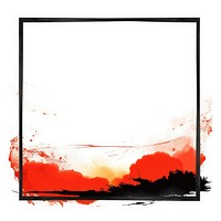 Stroke outline red sunset frame ink white background electronics.