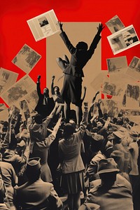 Protesting collage poster adult.