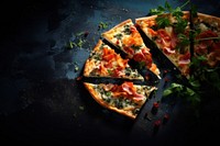  Pizza slice table food. AI generated Image by rawpixel.