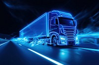  Truck vehicle light night. AI generated Image by rawpixel.