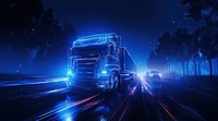  Light truck vehicle night. AI generated Image by rawpixel.