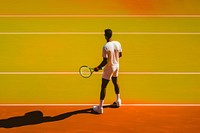 A man playing tennis sports racket determination. AI generated Image by rawpixel.