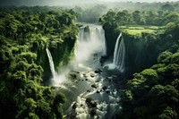  Foliage waterfall landscape outdoors. AI generated Image by rawpixel.