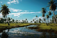 Coconut trees landscape outdoors scenery.