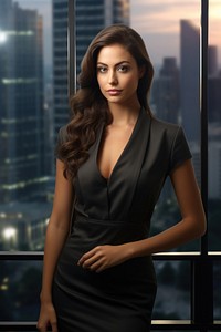  Businesswoman portrait building fashion. AI generated Image by rawpixel.