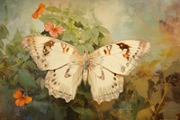 Butterfly in garden painting animal insect.