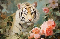 Tigers painting animal wildlife.