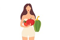 Woman hold a vegetables adult plant food.