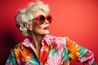 Woman in hawaiian shirt photography sunglasses portrait. AI generated Image by rawpixel.