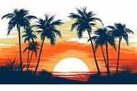 Palm tree silhouette landscape.