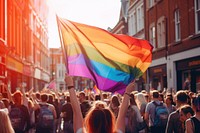 Pride flag parade adult city.