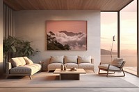 Living room architecture furniture building. AI generated Image by rawpixel.