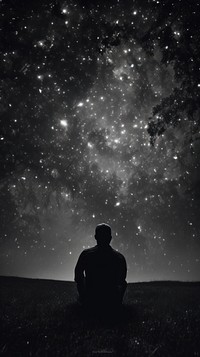  Galaxy silhouette astronomy outdoors. AI generated Image by rawpixel.