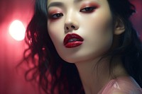 Japanese women lipstick cosmetics portrait.