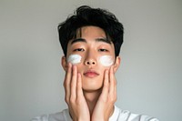 Korean men cosmetics adult face.