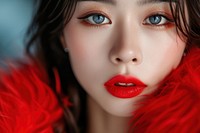 Taiwanese women lipstick portrait adult.
