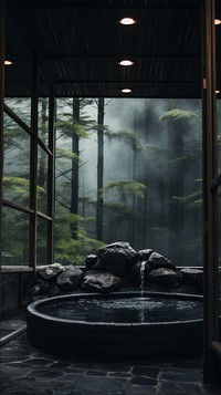  Onsen in Japan outdoors nature plant. AI generated Image by rawpixel.