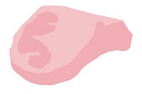 Pork steak minimalist form white background cartoon drawing.