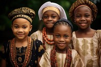 Nigerian kids tradition necklace clothing.