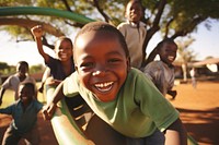 South African children playground portrait outdoors.