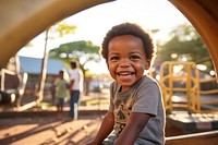 South African kid playground outdoors smile.