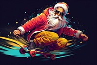  Santa skateboard illuminated accessories. AI generated Image by rawpixel.