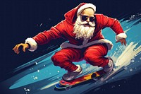  Santa skateboard adult snow. AI generated Image by rawpixel.
