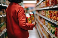 Shopping in a grocery store supermarket holding food. AI generated Image by rawpixel.