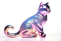 Cat sculpture iridescent animal mammal pet.