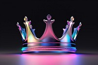 Crown icon iridescent illuminated celebration accessories.