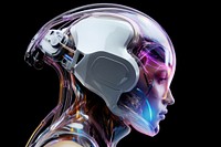 Cyborg iridescent technology futuristic science.
