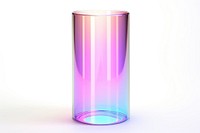 Cylinder tube iridescent bottle glass vase.