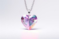 Small heart necklace iridescent gemstone jewelry pendant.