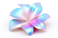 Simple flower icon iridescent petal plant white background.