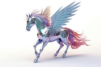 Unicorn with wings iridescent animal mammal horse.