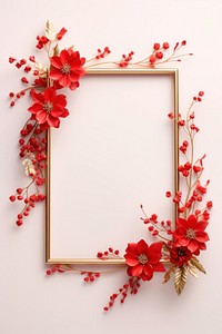 Wreath flower frame red.