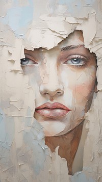 Woman face portrait painting art.