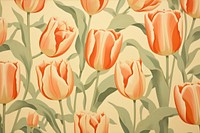 Vintage tulips print on paper backgrounds flower plant.