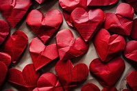 Vintage heart shapes red paper backgrounds celebration abundance.