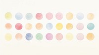 Big rainbow dots as line watercolour illustration backgrounds pattern white background.
