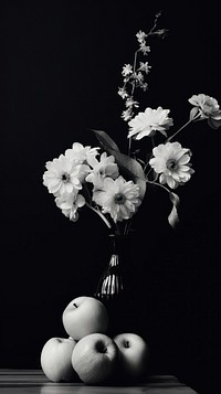 Photography of flowers monochrome white black.