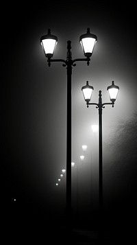 Photography of street lighting monochrome black white.