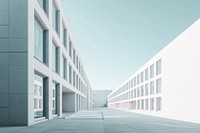 Building in university architecture corridor indoors.