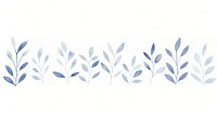 Blue leaves as line watercolour illustration backgrounds pattern plant.