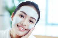 Women facial mask skin adult happy.