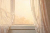 Close up sunrise through window backgrounds curtain architecture.