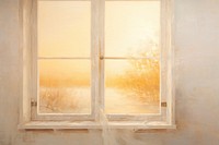 Close up sunrise through window backgrounds painting old.