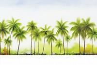 Coconut trees boarder backgrounds landscape panoramic.