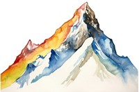 Mountain in winter boarder painting nature art.