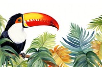 Palm leaves boarder outdoors nature toucan.
